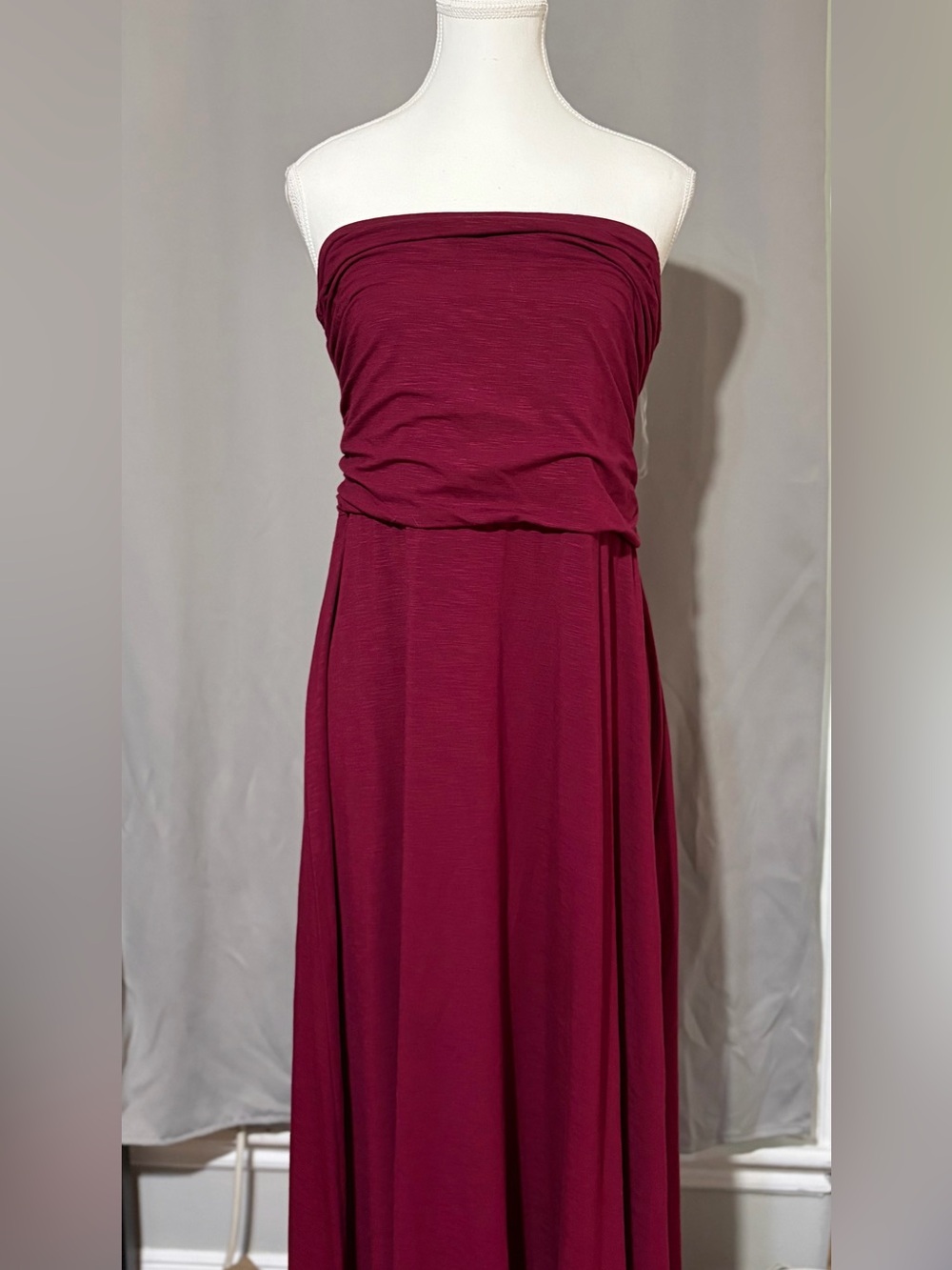 J. Jill Strapless Maxi Dress in Cranberry